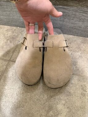 Birkenstock Boston Suede Clogs Toe Sandals Shoes